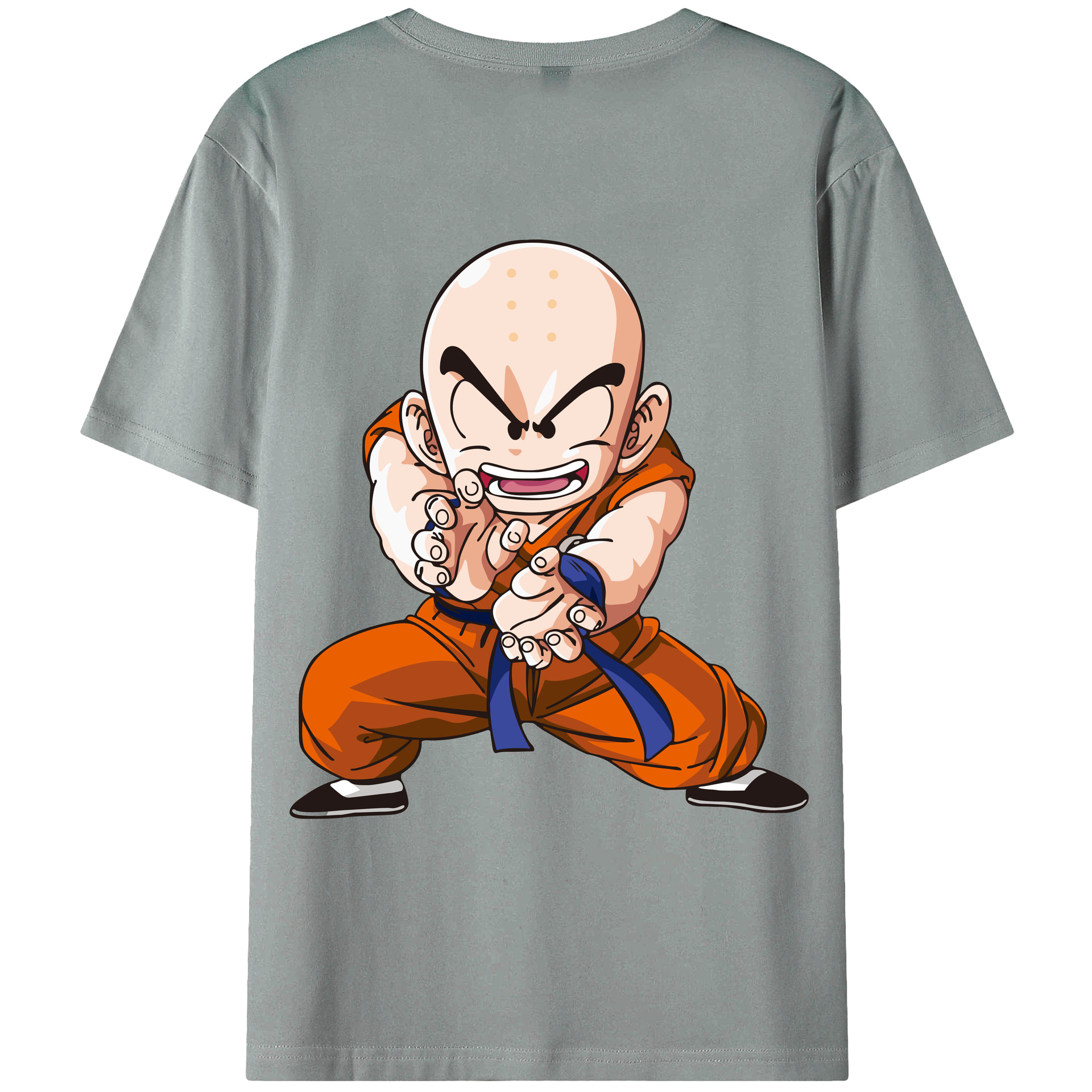 （画像用） ドラゴンボール クリリン DRAGON BALL krillin 綿100％ メンズ半袖Tシャツ（バックプリント） 通気性
